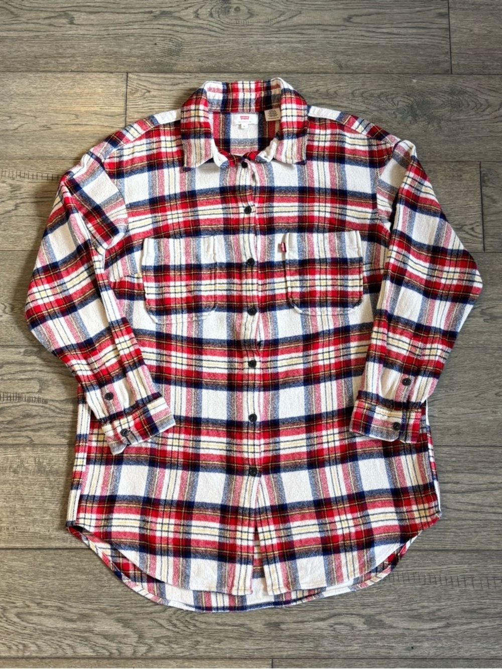 Levi's Red, White & Blue Plaid Button-Down Shirt